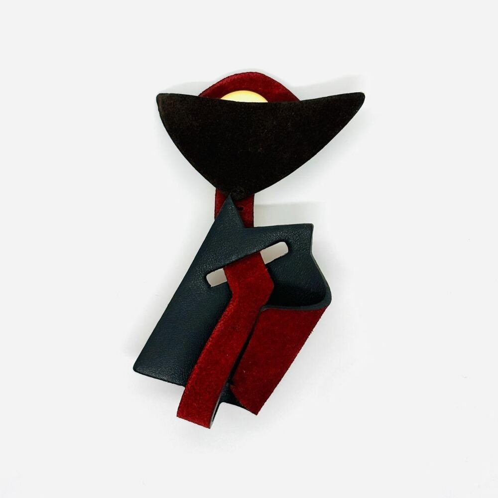 Marni Geometric Leather Brooch